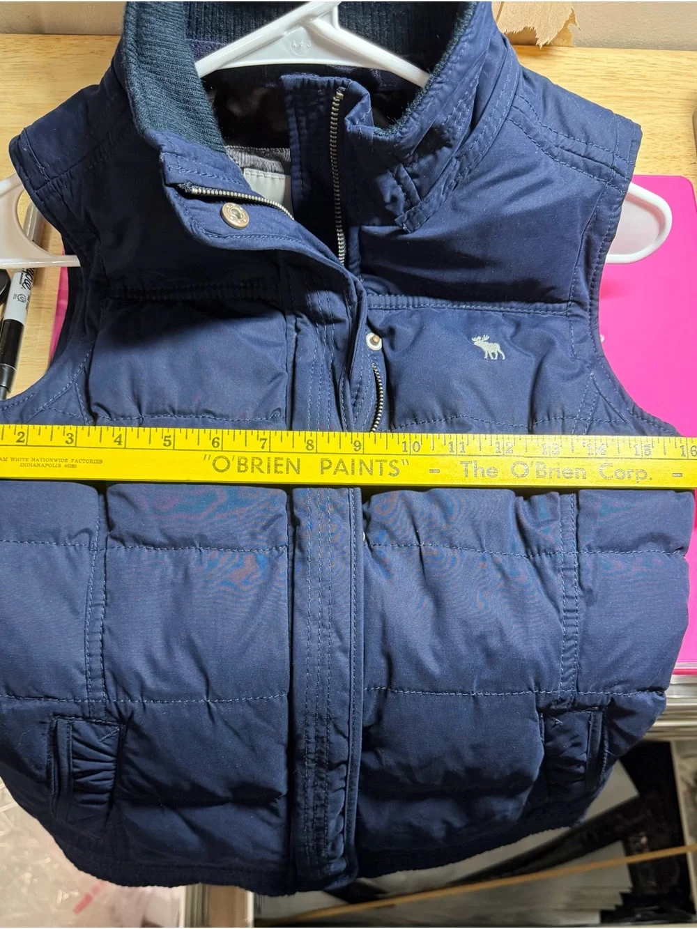 VTG Abercrombie And Fitch Men Small Blue Down Puffer Vest Y2K Sporty Gorpcore